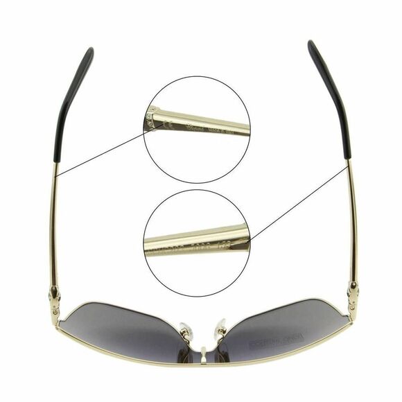 New Chopard Women Shield Sunglasses SCH-C20S-300G Gold Frame Gray Mirrored Lens - Picture 11 of 15
